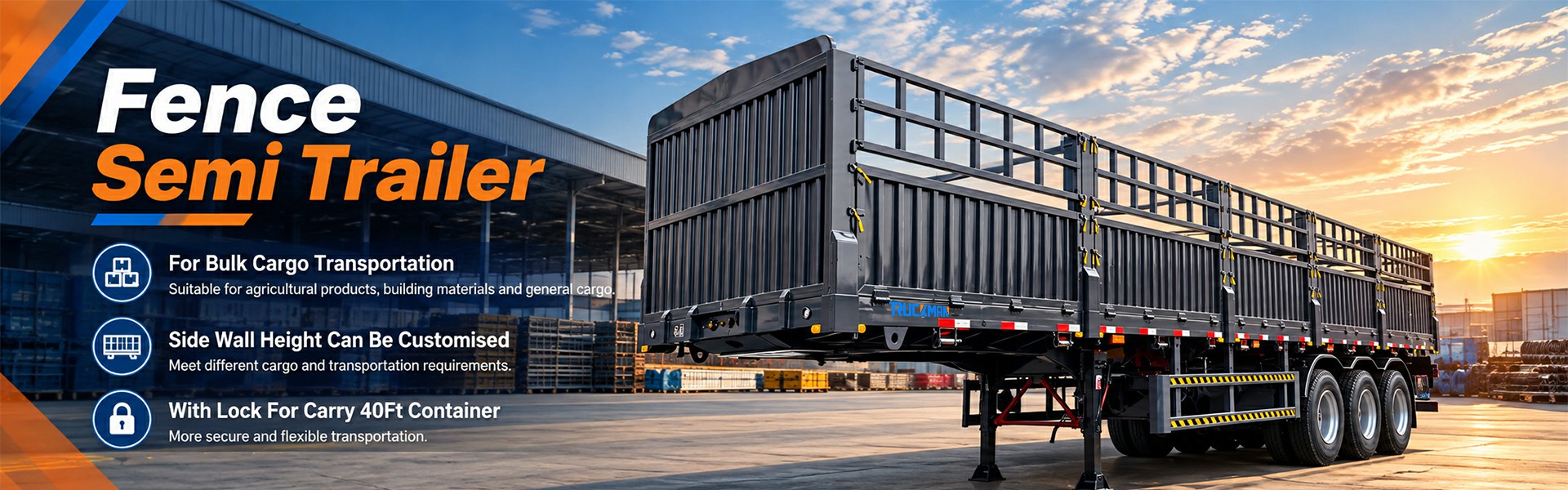 TRUCKMAN fence semi trailer for bulk cargo transportation
