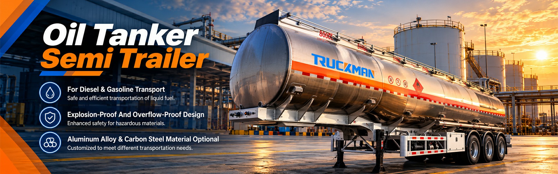 TRUCKMAN fuel tanker semi trailer for diesel and gasoline transport