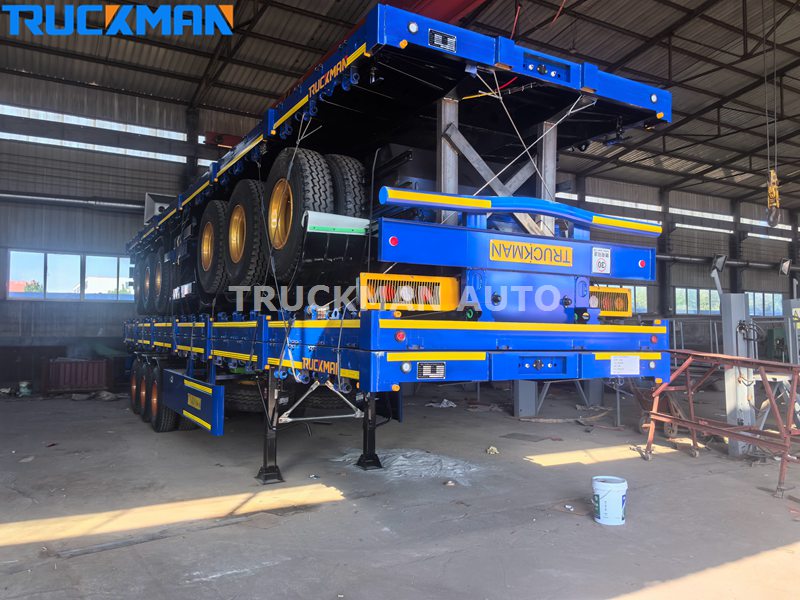 Three RUCKMAN side wall semi trailers prepared for export to Sierra Leone