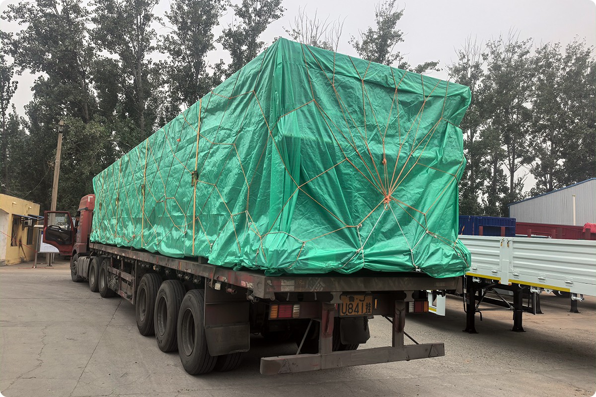 5 units 3-axle flatbed trailers prepared for export to Guinea