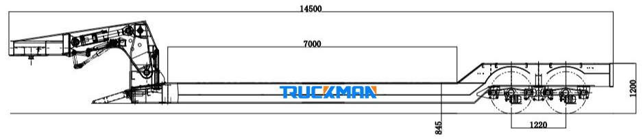 2 Axle Detachable Gooseneck Lowbed Trailer Design Drawing