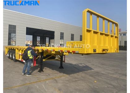 50 Tons 3 Axle Container Flatbed Trailer To Zimbabwe
