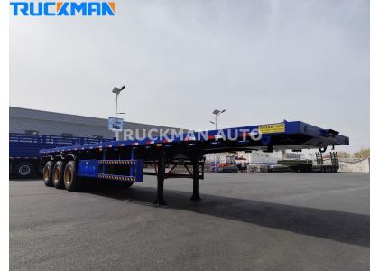 3 Axles 60 Tons Container Flatbed Trailer For 40FT 20FT Container For Zambia 