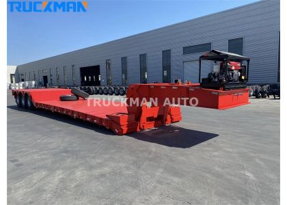 3 Axles 80 Tons Gooseneck Removable Low Bed Semi Trailer To Zimbabwe