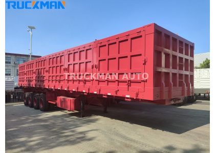 4 Axles 80 Tons Side Flip Type Dump Semi Trailer To Guinea