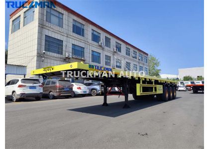 Customized 3 Axles 40FT Container Flatbed Trailer To Tanzania