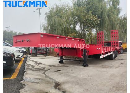 Durable 4 Axles 90 Tons Lowbed Trailer To Gabon