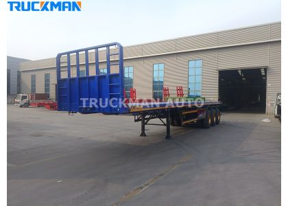 High Strength 3 Axle 50 Tons Flatbed Semi Trailer For Ghana 