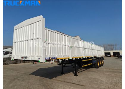 3 Axle 60 Tons Side Wall Semi Trailer For Angola