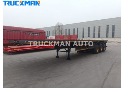 3 Axle 50 Tons Container Flatbed Semi Trailer For Cameroon