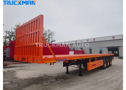 2 Units 3 Axle 60 Tons Flatbed Semi Trailer For Senegal