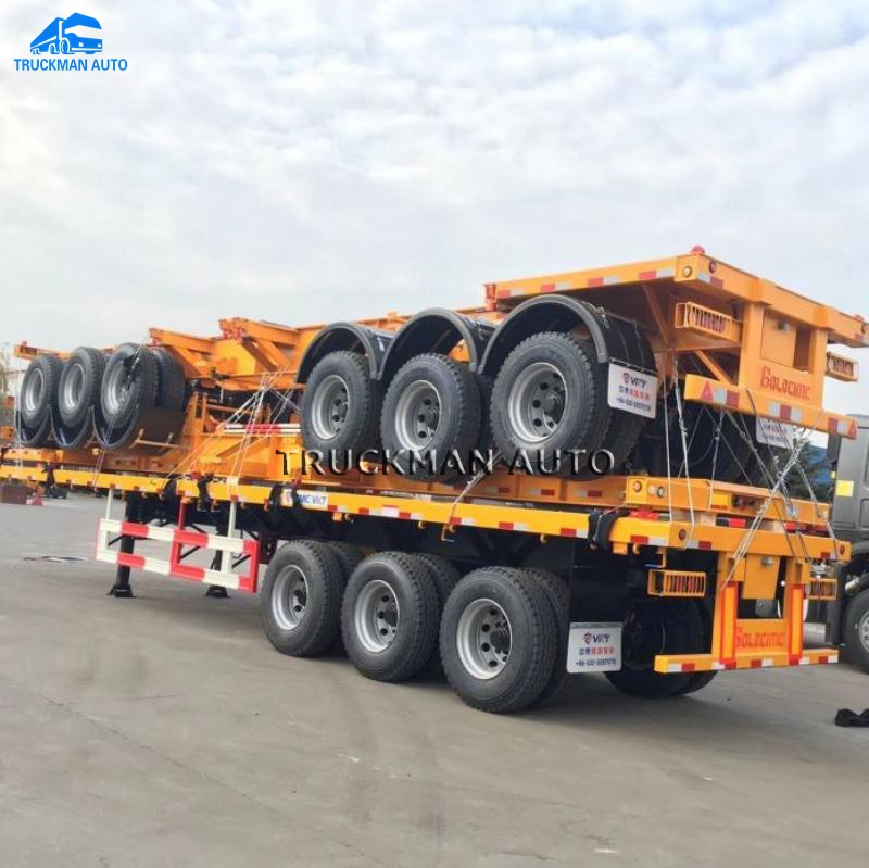 3 Axles China Skeleton Container Semi Trailer Factory