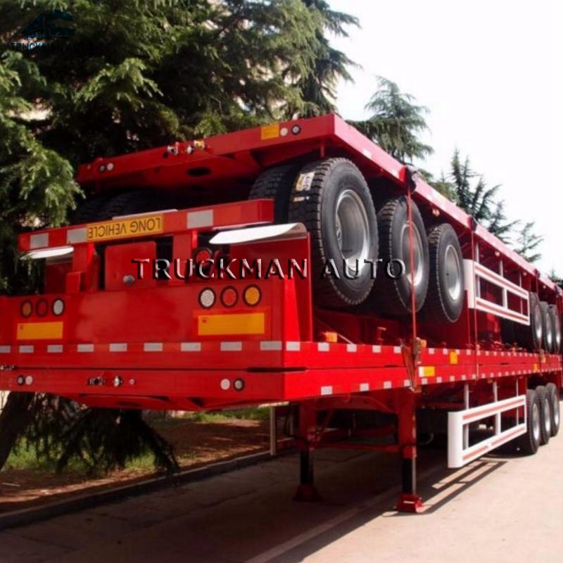 3 Axles 20FT & 40FT Container Flat Bed Semi Trailer