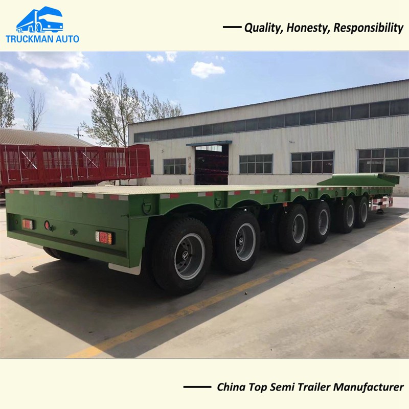 100 Tons Loading 3 lines 6 Axles Low Bed Semi Trailer