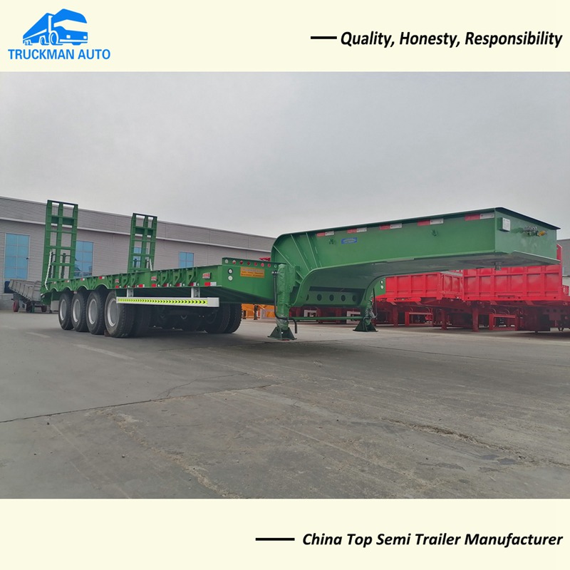 4 Axle 80 Tons Low Bed Semi Trailer For Congo