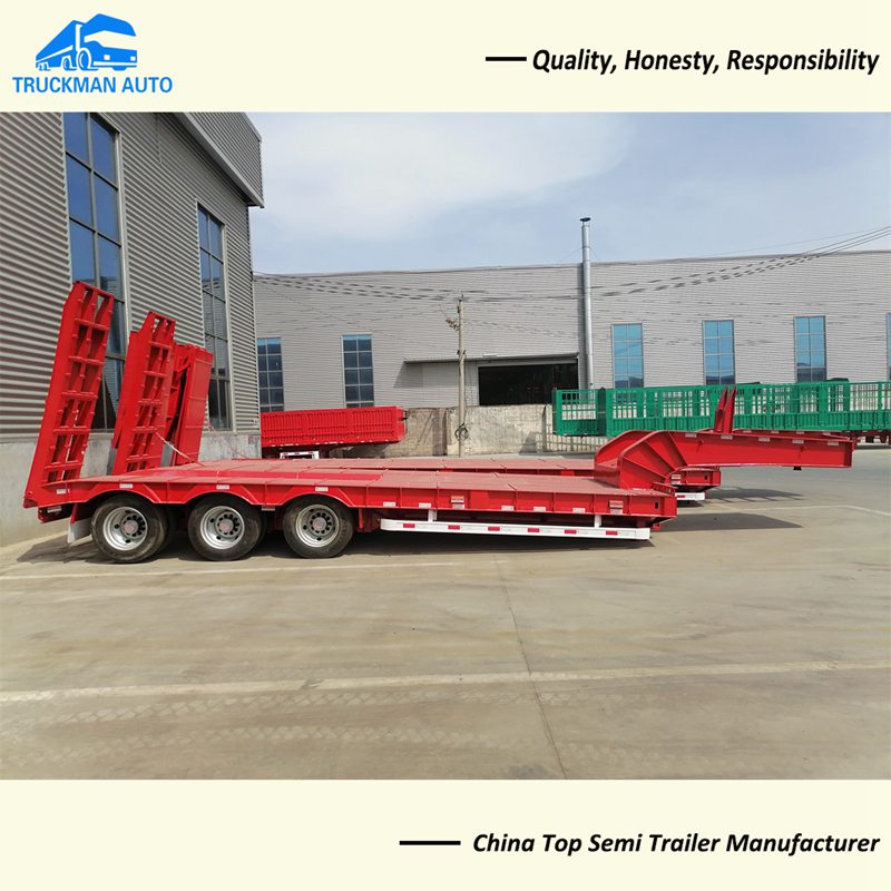 3 Axles 60-70 Tons Lowbed Semi Trailer
