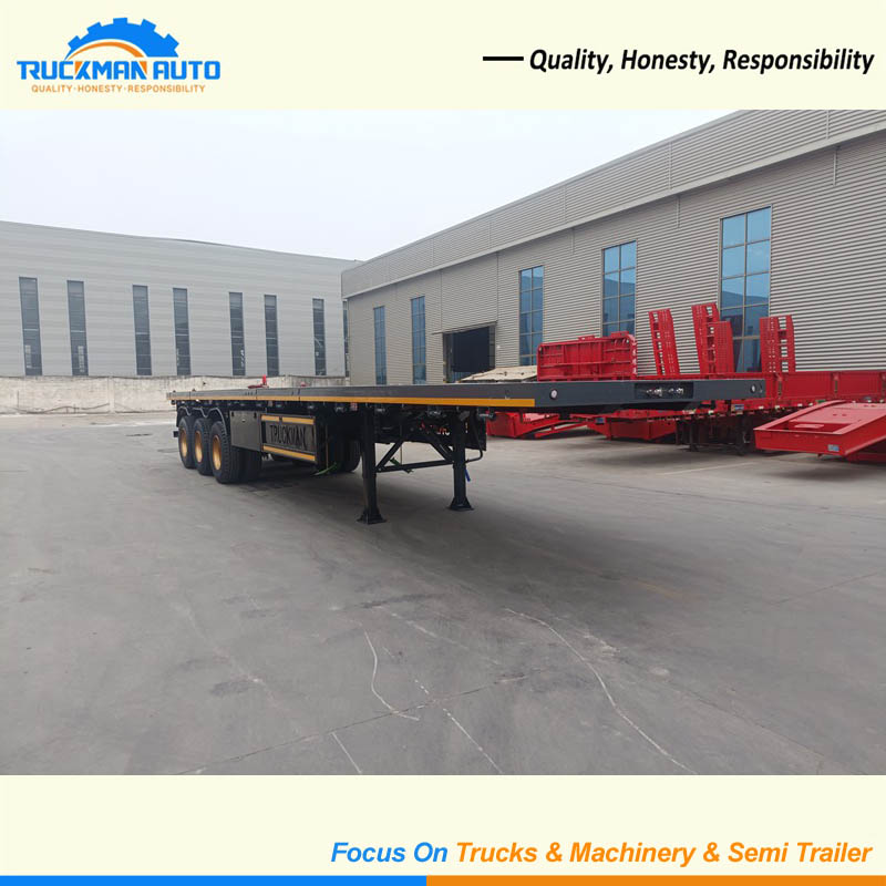 Best Selling 3 Axle 50 Tons Container Flatbed Semi Trailer For Cameroon