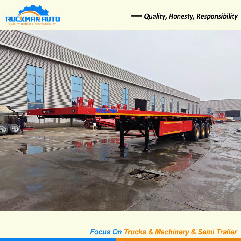 High Quality New 3 Axles 50 Tons Container Flatbed Trailer For Kenya