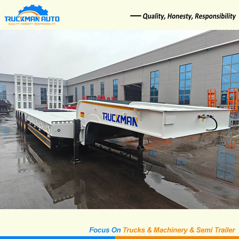 4 Lines 8 Axles Lowboy Semi Trailer To Nigeria