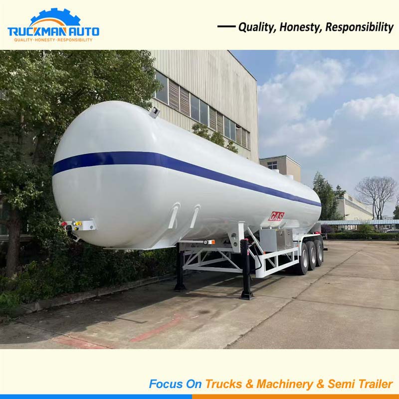Durable 3 Axle 52.6 CBM LNG Tanker Semi Trailer For Nigeria